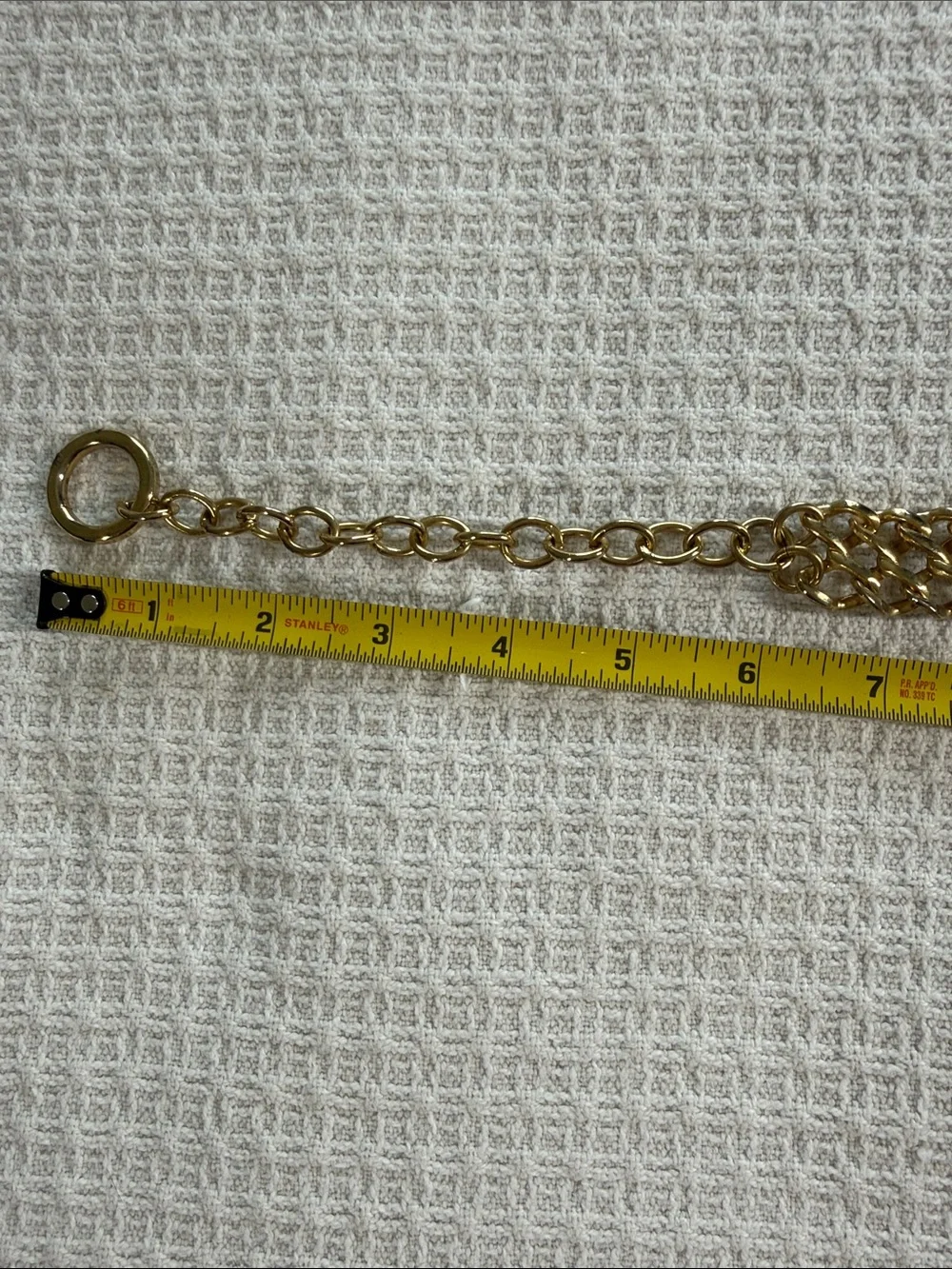 Gold curb chain belt 1” wide